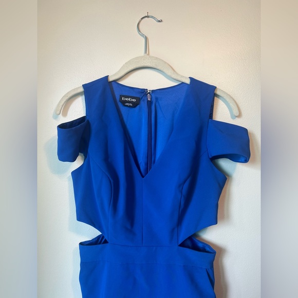 BEBE Cold Shoulder Dress / Royal Blue / US 4 - Picture 3 of 7